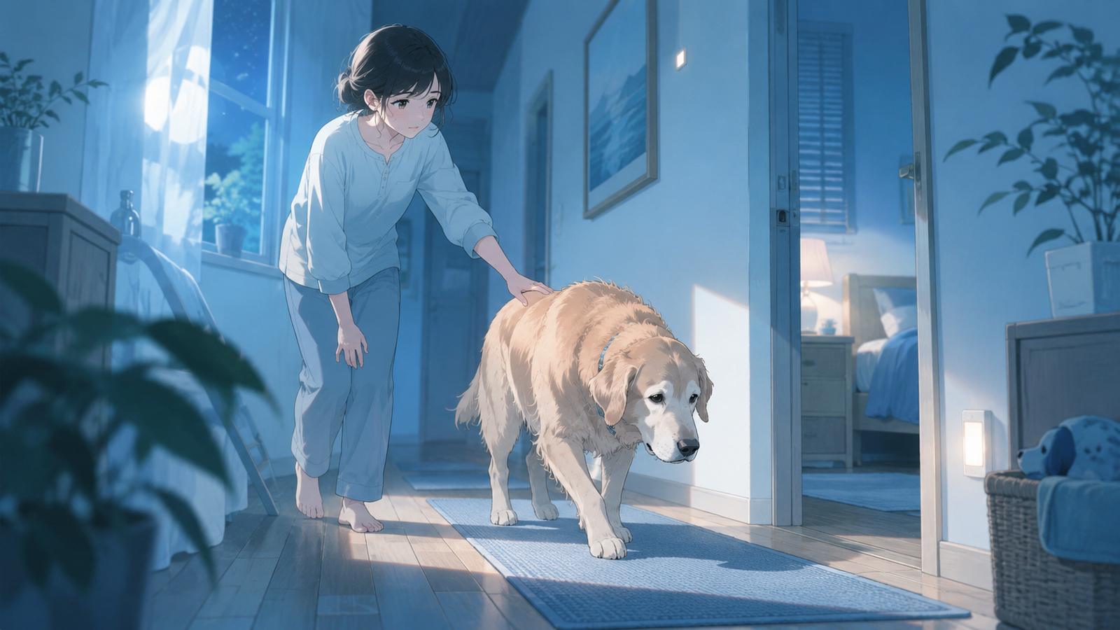 老犬晚上徘徊不停的原因與照護方向